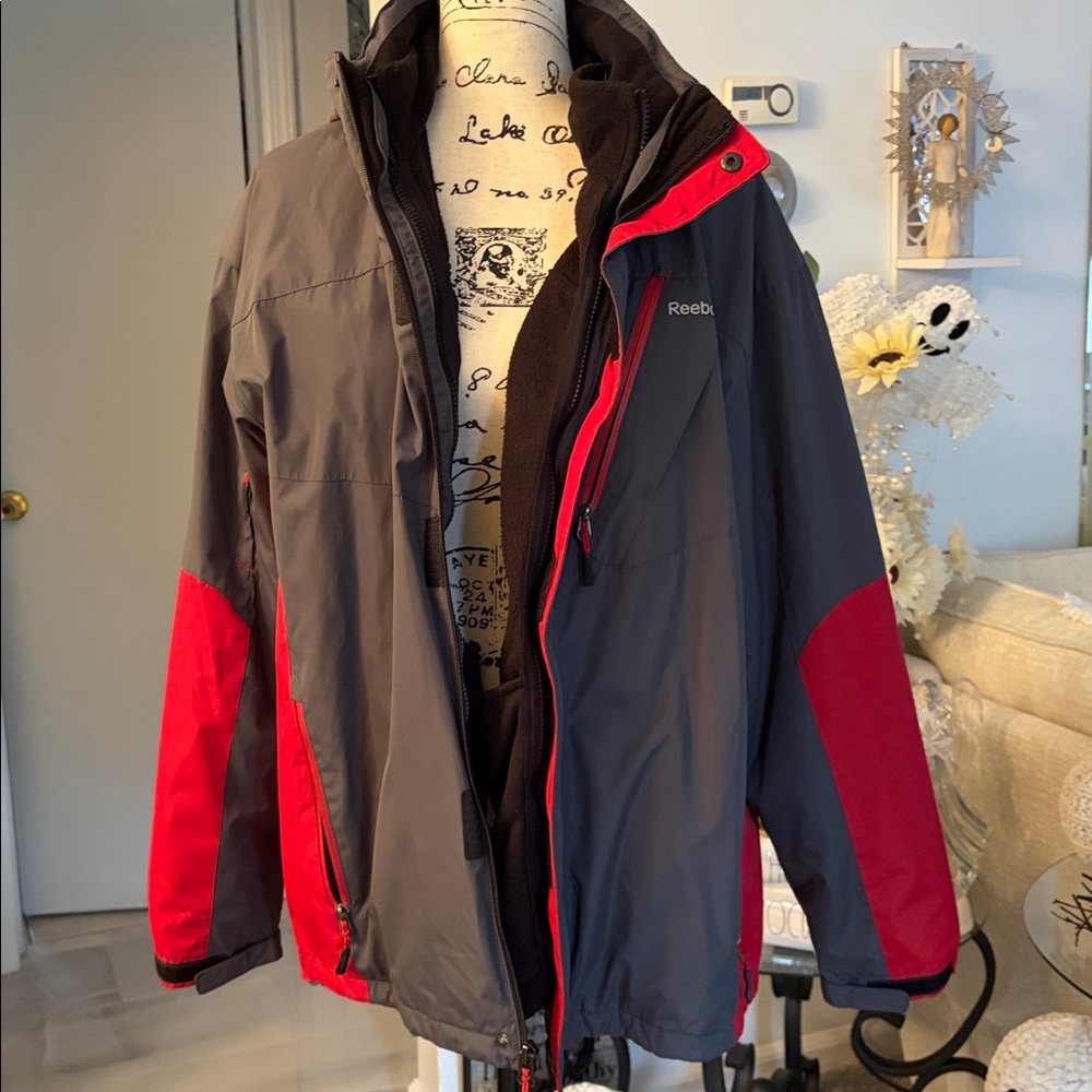 Reebok Charcoal and Crimson Jacket